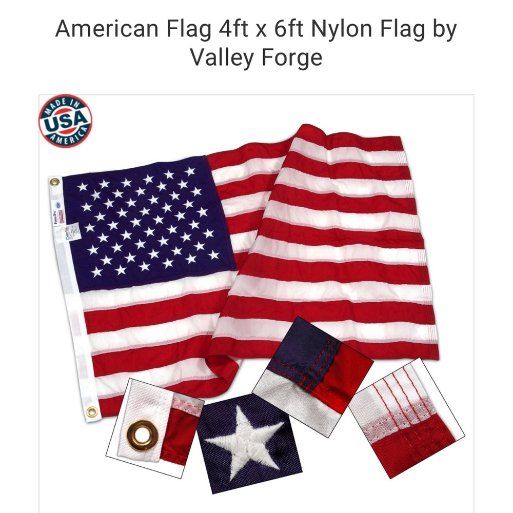 American Flag 4ft x 6ft Nylon Flag by Valley Forge
